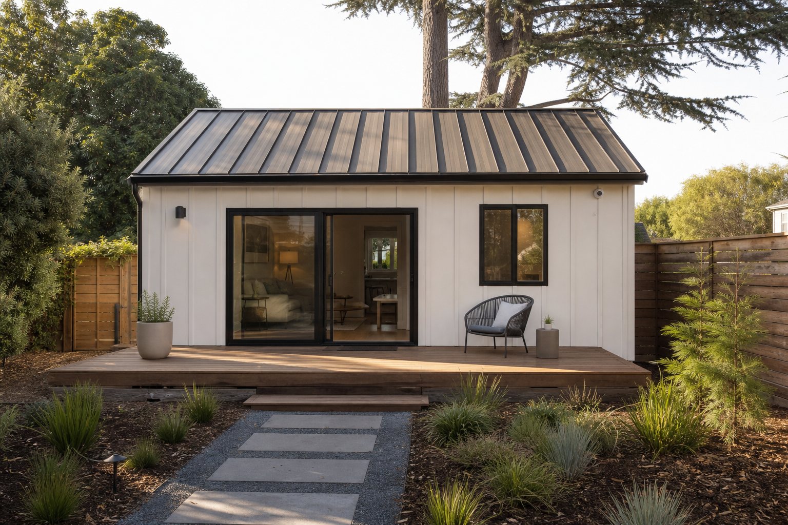 Detached backyard ADU built in the Bay Area